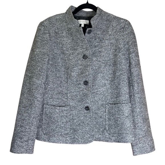 Talbots Women's Gray Tweed Wool Jacket Blazer Business Career Wear Size 8 - Picture 1 of 11